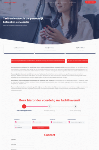 Website gemaakt voor Avec Taxiservice